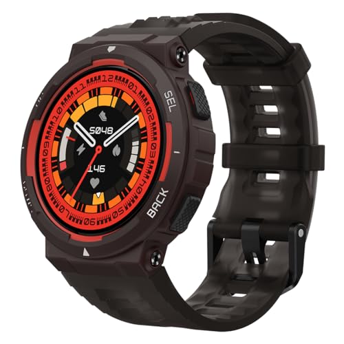 Amazfit Active Edge Smart Watch with Stylish Rugged Sport & Fitness Design, GPS, 10 ATM Water Resistant, AI Health Coach for Gym, Outdoor, Workouts & Exercise, 16 Days Battery (Lava Black) - Itsmygadgets