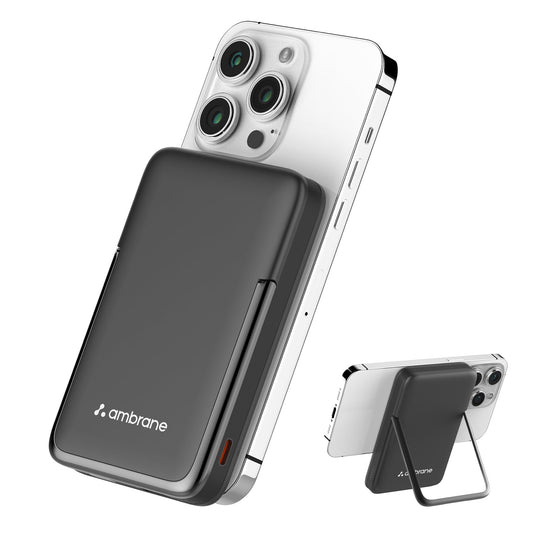 Ambrane 10000mAh MagSafe Powerbank with Stand 22.5W Wired & 15W Wireless Fast Charging - Itsmygadgets