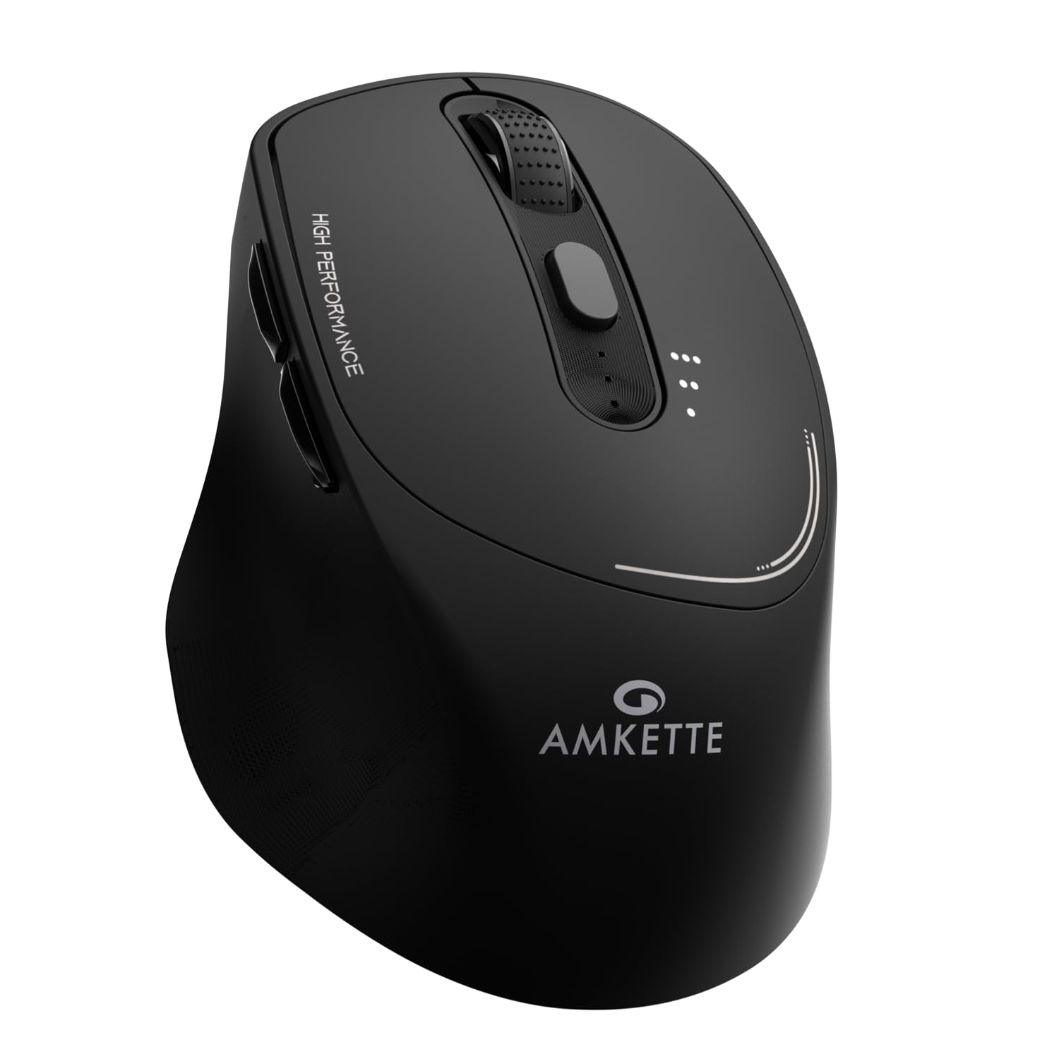 Amkette Hush Pro Epic Rechargeable Wireless Mouse/Bluetooth Mouse | 3 Device Connectivity with Bluetooth and USB 2.4 GHz | 2400 DPI | Silent Switches | Ergonomic Design | Type C Charging | Black - Itsmygadgets