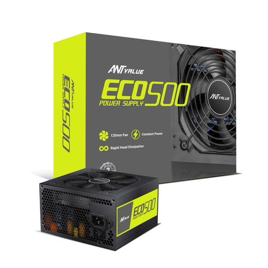 Ant Value ECO500 Non Modular Gaming Power Supply/PSU for PC - Itsmygadgets