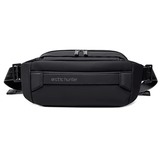 Arctic Hunter Sling Bag for Men Stylish Chest Pack Multi-pocket Crossbody Bag Polyester Office Fanny Pack Water Resistant PU Coating Shoulder Side Bag for Travel Hiking Biking,Black - Itsmygadgets
