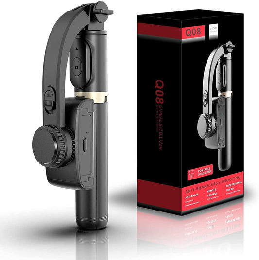 BKN® Q08 Foldable Handheld Gimbal 1-Aixs Stabilizer Stick with Bluetooth Wireless Remote - Itsmygadgets