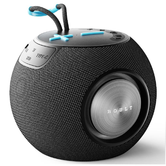 Boult Newly Launched Bassbox Q10 Bluetooth Speaker with 10 Watt BoomX Audio, Up to 18Hrs Playtime, Type-C Charging, AUX/TF Card/USB & BT 5.4 Compatible, Dual Radiator, Portable Speaker (Jet Black) - Itsmygadgets