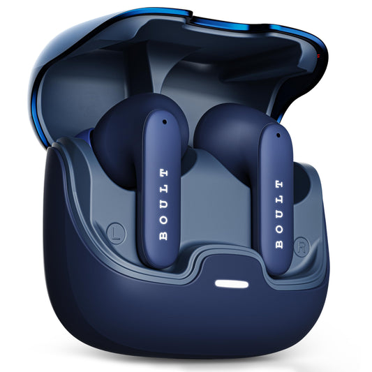 GOBOULT Z40 True Wireless in Ear Earbuds with 60H Playtime, Zen™ ENC Mic, Low Latency Gaming, Type-C Fast Charging, Made in India, 10mm Rich Bass Drivers, IPX5, Bluetooth 5.3 Ear Buds TWS (Blue) - Itsmygadgets