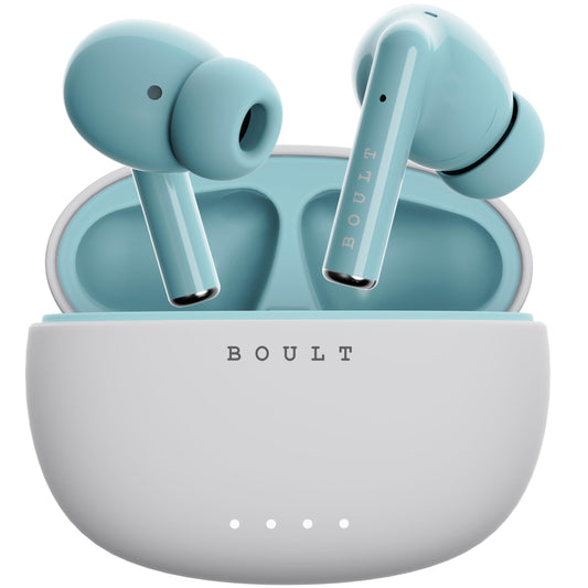 GOBOULT W20 Truly Wireless in Ear Earbuds with 40H Playtime, Zen™ ENC Mic, 45ms Low Latency, 13mm Bass Drivers, Type-C Fast Charging, Made in India, Touch Control, IPX5 Ear Buds TWS (Glacier Blue) - Itsmygadgets