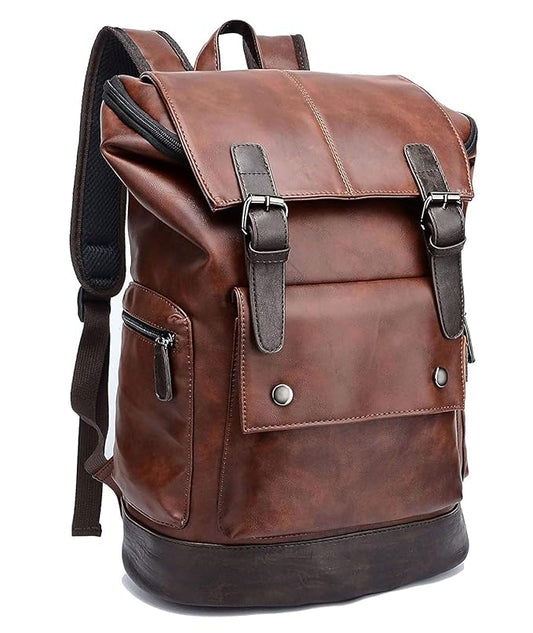Fur Jaden Black Leatherette Anti Theft Casual Laptop Backpack with 15.6 Inch Laptop Pocket - Itsmygadgets