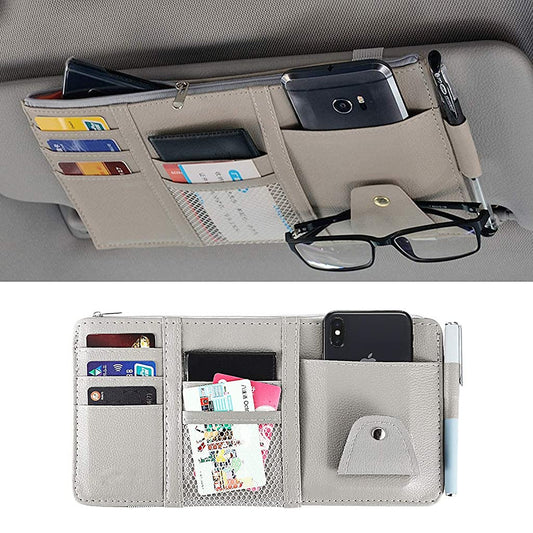 HSR Car Accessories Car Sun Visor Organizer, Sunglass Pen Card Small Document Storage Pouch - Itsmygadgets