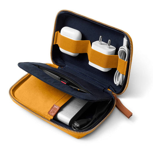 DailyObjects Travel Digital Accessories Canvas Storage Bag Portable Gadget Organizer Case Regular Zippered Tech Kit Organizer Pouch for Memory Cards - Yellow - Itsmygadgets