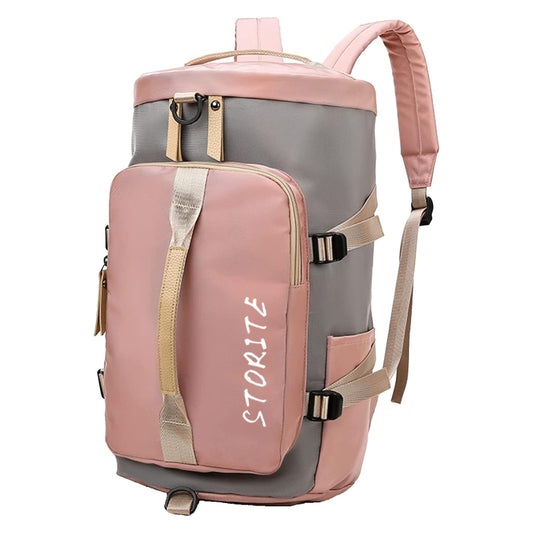 Storite Nylon 25Cm Small Imported Lightweight Waterproof Duffle Bag, Rucksack Travel Bag For Women With Separate Wet Pocket & Shoes Compartment, Backpack Carry Luggage Bag(43 x 25 x 26 CM) - Itsmygadgets
