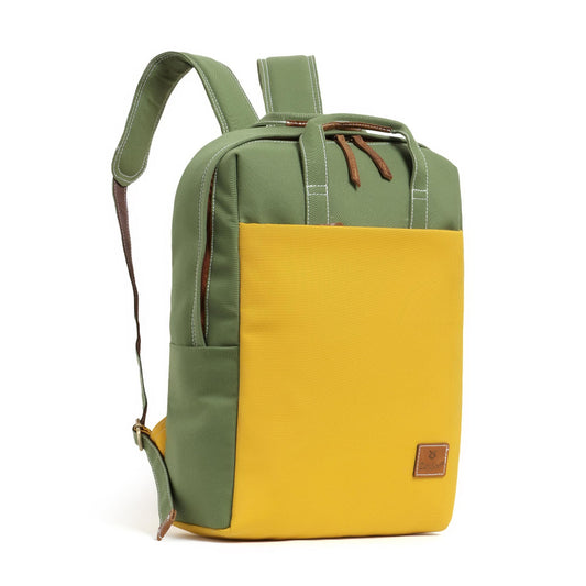 Canvas Laptop Backpack, Dual-Tone Red and Green, Casual Style for Office College School - Itsmygadgets