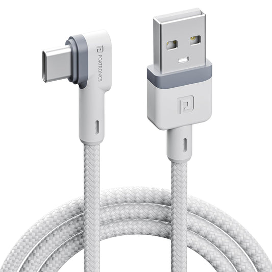 Portronics Konnect L POR-1403 Fast Charging 3A Type-C Cable 1.2 Meter with Charge & Sync Function for All Type-C Devices (White) - Itsmygadgets