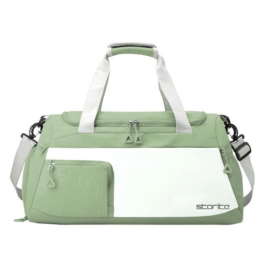 Storite Nylon 50 cms Imported Travel Duffle Bag Multi- Pocket Sports Shoulder Bag for Women with Wet Pocket & Shoe Compartment Weekender Overnight Travel Luggage Bag (Green - 50 x 25 x 27 cm) - Itsmygadgets