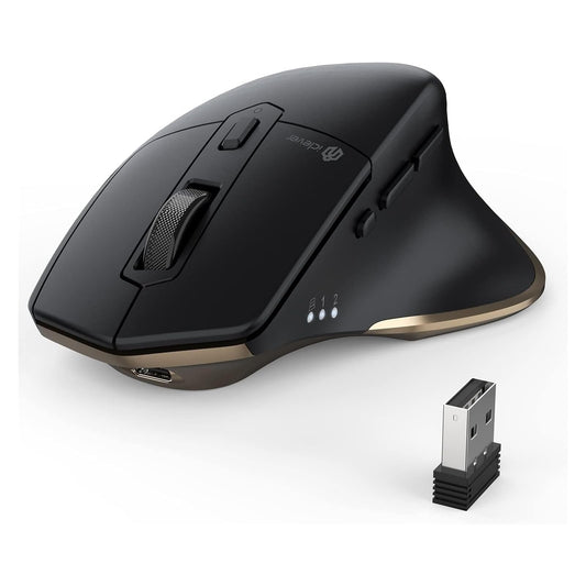 iClever Bluetooth Mouse MD172, Wireless Mouse Dual Mode(Bluetooth+USB), Multi-Devices Ergonomic Mouse with 5 Adjustable DPI and 7 Buttons, Rechargeable Silent Mice for Laptop/iPad/MacBook/Tablet/PC - Itsmygadgets