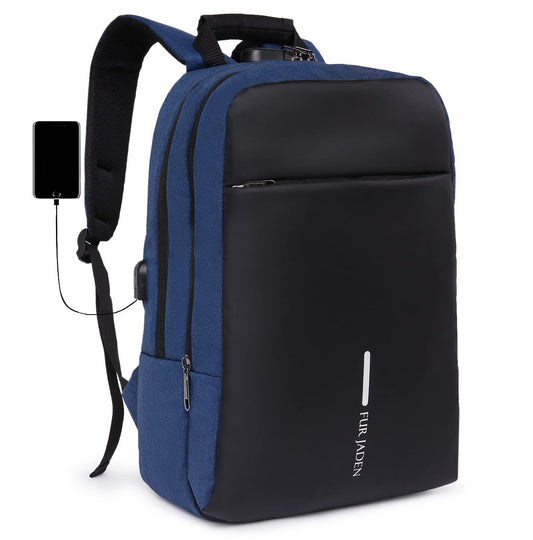 FUR JADEN Anti Theft Number Lock Backpack Bag with 15.6 Inch Laptop Compartment, USB Charging Port & Organizer Pocket for Men Women Boys Girls - Itsmygadgets