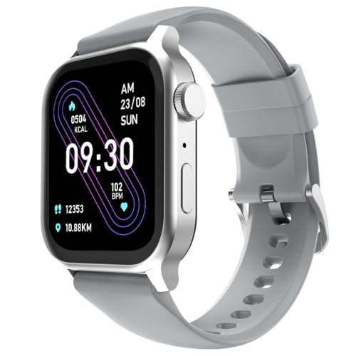 Fire-Boltt Rise Smart Watch, 1.85" HD Display, Metal Body with Bluetooth Calling, Rotating Crown, AI Voice Assistant, 120 Sports Modes, Neon UI, SpO2 & Heart Rate Monitoring (Grey) - Itsmygadgets