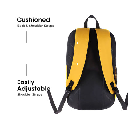 Gear SUPERIOR XL 17L Samll Water Resistant School Bag/Casual 4 Compartment Backpack/College Bag/Sports Bag with Shoe Compartment for Men/Women (Black-Yellow) - Itsmygadgets