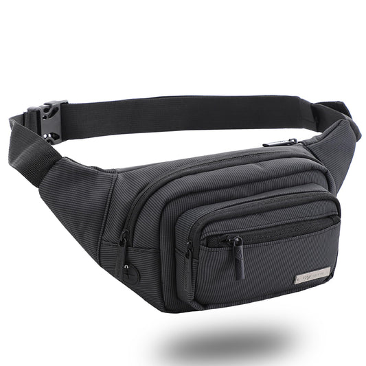 GoTrippin by Destinio Waist Bags for Men Women- Premium Stitching, Branded Zippers, Waterproof Pocket, RFID Safe- Large Fanny Pack for Hiking Travel, Money Belt (Polyester, Black) - Itsmygadgets