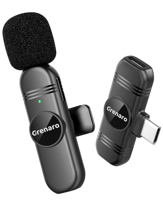 GRENARO Wireless Mic for Youtubers, Noise Cancellation Wireless Microphone for Video Recording - Itsmygadgets