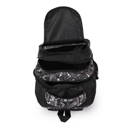 Half Moon Wild Class 5-12 School Bag for Boys Girls | Laptop Bagpack Backpack for Men Women | 3 Zips Stylish And Trendy College Bags for Students (Black and Grey) - Itsmygadgets