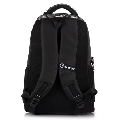 Half Moon Wild Class 5-12 School Bag for Boys Girls | Laptop Bagpack Backpack for Men Women | 3 Zips Stylish And Trendy College Bags for Students (Black and Grey) - Itsmygadgets