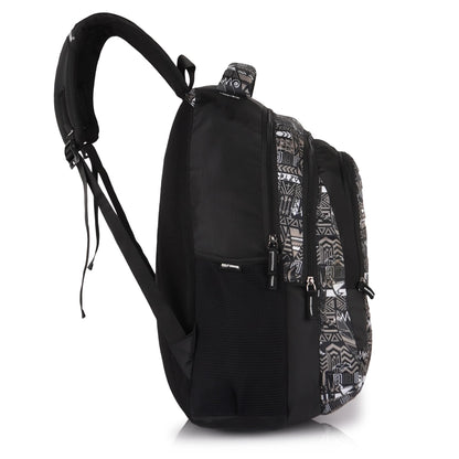 Half Moon Wild Class 5-12 School Bag for Boys Girls | Laptop Bagpack Backpack for Men Women | 3 Zips Stylish And Trendy College Bags for Students (Black and Grey) - Itsmygadgets