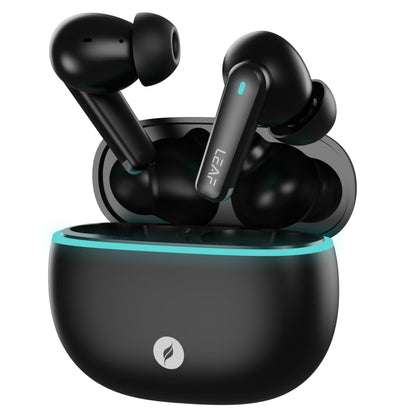 Leaf Buds X121 True Wireless Earbuds AI Sound App, 30H Playtime, Quad Mic with ENC, 50ms Low Latency, Fast Charging(10min=200min), 10mm Driver, IPX5, Bluetooth v5.4 TWS (Carbon Black) - Itsmygadgets