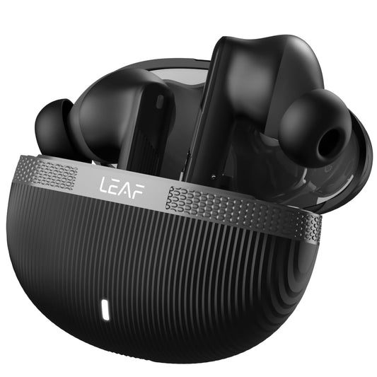Leaf Buds X342 True Wireless in Ear Earbuds with Ai Sound App, 32H Playtime, Quad Mic with Enc, 50Ms Low Latency, Fast Charging (10Min=210Min), 10Mm Driver, Ipx5, Bluetooth V5.4 TWS (Carbon Black) - Itsmygadgets