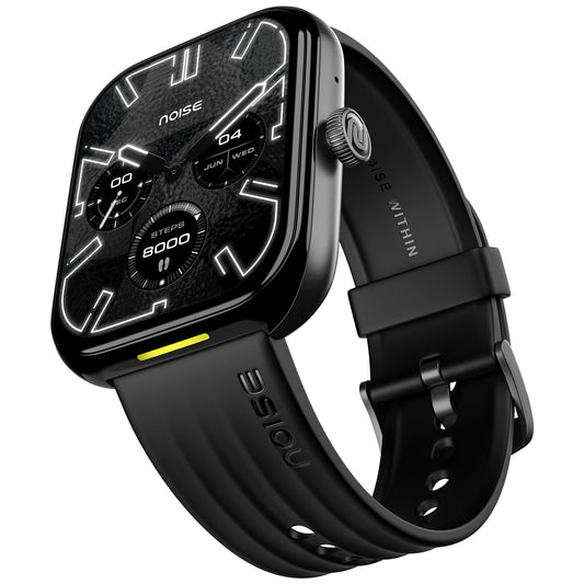 Noise Ultra 3 Luminary with India's 1st Ever Personalised Notification Alerts (Lumilert), 1.96" AMOLED Display, Premium Metallic Dial, Send Upto 5 Emojis (Lumiping), Health Suite (Jet Black) - Itsmygadgets