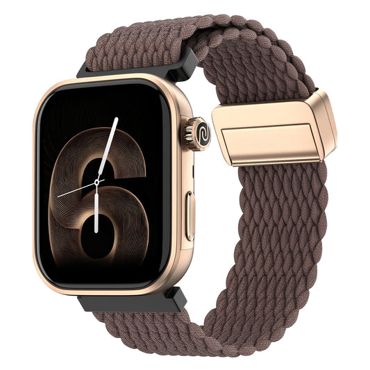 Noise Pro 6 Smart Watch:Intelligent AI, Endless AI Watch Faces, AI Companion, 1.85" AMOLED, EN2 Processor, Nebula UI 2.0, Emergency SOS, Compatible with iOS & Android (Vineyard Weave), Brown - Itsmygadgets
