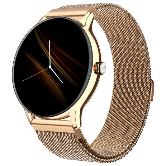 Noise Twist Go Round dial Smartwatch with BT Calling, 1.39" Display, Metal Build, 100+ Watch Faces, IP68, Sleep Tracking, 100+ Sports Modes, 24/7 Heart Rate Monitoring (Gold Link) - Itsmygadgets