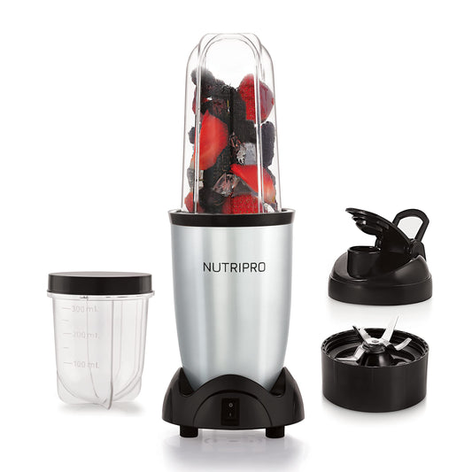 NutriPro Juicer Mixer Grinder - Smoothie Maker - 500 Watts (2 Jars & 1 Blade, Silver) - Itsmygadgets