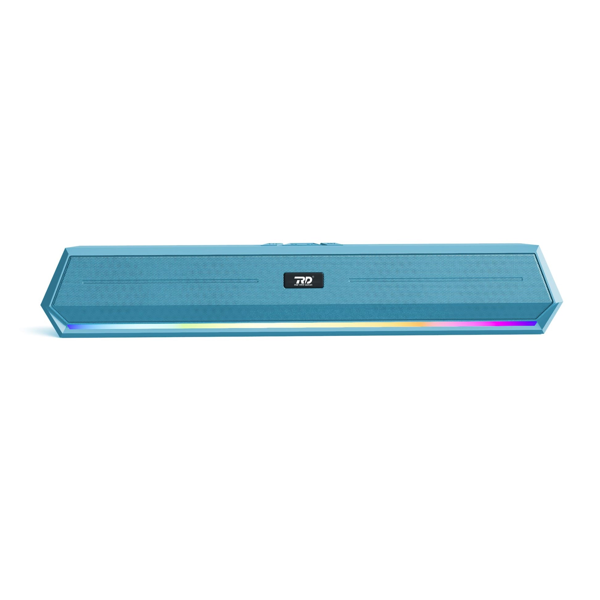 RD SP-50 Wave Wireless Soundbar, Bluetooth V5.2 Connectivity, 15 Watts 2.0 Sounding of Functions 2X Extra Bass Speaker, Support BT/USB/TF/SD Card/FM/AUX, 7 Hours Playback Time (Cyan) - Itsmygadgets