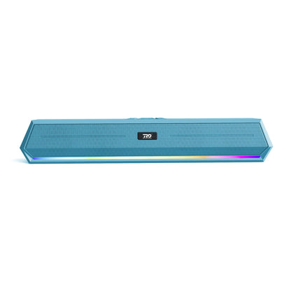 RD SP-50 Wave Wireless Soundbar, Bluetooth V5.2 Connectivity, 15 Watts 2.0 Sounding of Functions 2X Extra Bass Speaker, Support BT/USB/TF/SD Card/FM/AUX, 7 Hours Playback Time (Cyan) - Itsmygadgets