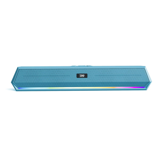 RD SP-50 Wave Wireless Soundbar, Bluetooth V5.2 Connectivity, 15 Watts 2.0 Sounding of Functions 2X Extra Bass Speaker, Support BT/USB/TF/SD Card/FM/AUX, 7 Hours Playback Time (Cyan) - Itsmygadgets