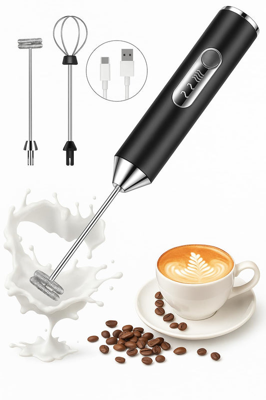Konquer TimeS Rechargeable Handheld Milk Frother 3 Speed Electric Coffee Frother - Itsmygadgets