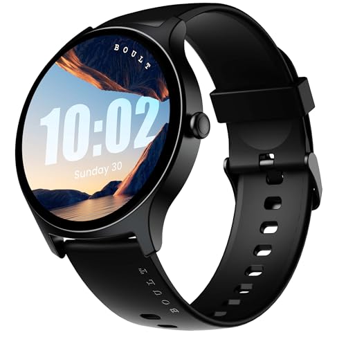 Boult Rover Pro Smart Watch 1.43'' AMOLED, Bluetooth Calling, IP68, Zinc Alloy Frame, 1000 Nits Brightness, AI Voice Assistant, SpO2 Monitoring, 120+ Sports Mode Smartwatch (Ash Black) - Itsmygadgets