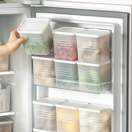 Satpurush Fridge Storage Boxes (Pack of 6) Freezer & Refrigerator Organizer Containers Kitchen - Itsmygadgets