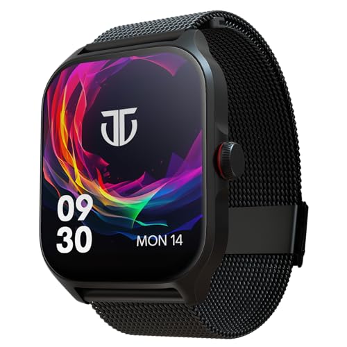 Titan Zeal 1.85" AMOLED Metal Case Smart Watch with BT Calling, SpO2, 100+ Sports Modes, Auto Sports Recognition, Fast Charging Smartwatch for Men & Women with – Black Mesh Metal Strap (Black) - Itsmygadgets