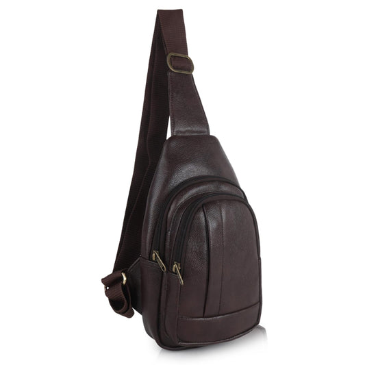 Half Moon Echelon Crossbody Sling Bag for Men Slim Vegan Leather Chest Bag for Men Women for Upto 8-inch iPad Small Shoulder Side Bag Water-resistant Mobile Passport Bag Travel Office - Itsmygadgets