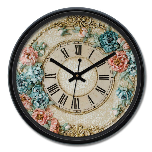 Amazon Brand - Solimo 12-inch Plastic & Glass Analog Wall Clock - Victorian Bliss - Itsmygadgets