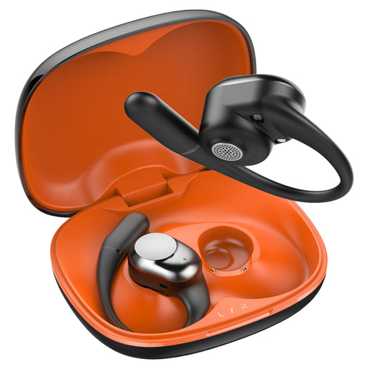 truke Newly Launched Buds Freedom Open Ear Wireless Earbuds with PureVoice™ Technology, 16mm Beryllium Speaker, 60H Playtime, Quad Mic for Crystal-Clear Calls, Fast Charging, BT 5.4 (Sunset Black) - Itsmygadgets