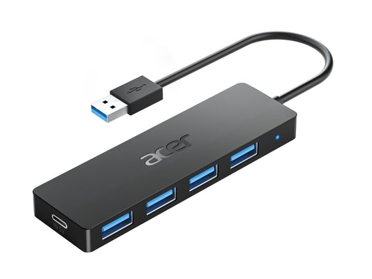 Acer USB Hub 4 Ports for Laptops, Multiple USB 3.0 Hub Extension Adapter, Type A Splitter Compatible for PC, Windows, Linux, Acer PC, and More - Itsmygadgets