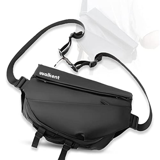 WALKENT Crossbody Sling Bag, Anti-Theft & Bottle Pockets, Multiple Compartments, Chest/Waist Bag for Travel, Men, Women - Buddy, Black - Itsmygadgets