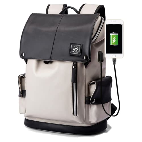 WALKENT Stylish 15.6" Laptop Bag, Premium Leather, Waterproof, Backpack with Front & Side Pockets for Travel Office College Men Women 28L, 1 Compartment - Itsmygadgets