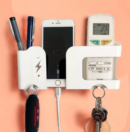 GEOCARTER Mobile Phone Charging Stand, Multi-Functional Storage Holder, Bedside Fixed Rack - Itsmygadgets