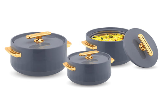 WARMEO Pearl Round Shape Inner Steel Casserole| BPA Free|Advanced P.U. Insulation - Itsmygadgets