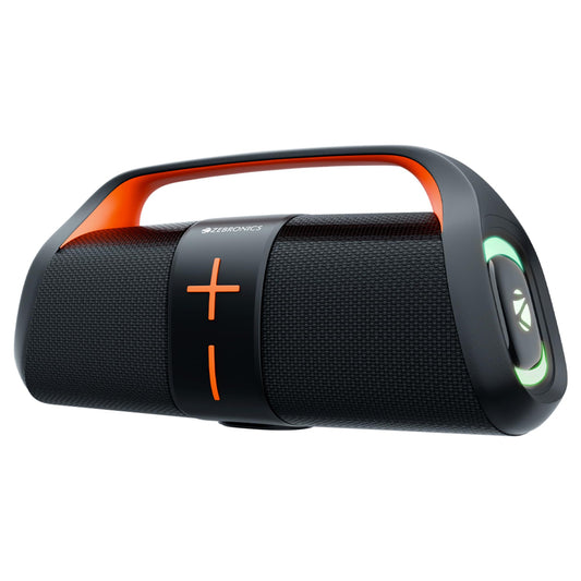 ZEBRONICS 30 Watts Portable Bluetooth Speaker, 10 Hours Playback, Dual 6.6cm Powerful Drivers, Dual Passive Radiator, mSD, TWS, Call Function, BTv5.3, USB, RGB LED (Sound Feast 200) - Itsmygadgets