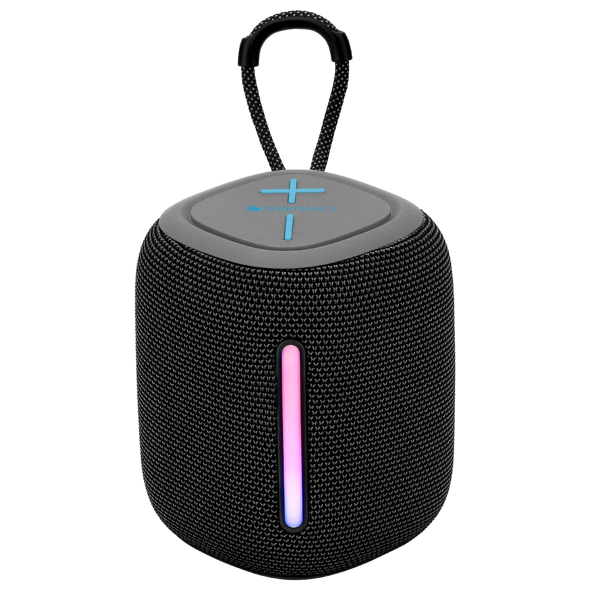 ZEBRONICS Sonic POD 22, Portable Bluetooth Speaker, 8 Watts, Upto 12 Hours Playback, Passive Radiator, BTv5.3 | TWS | USB | mSD, RGB LED, Call Function, Carry Loop (Gray) - Itsmygadgets