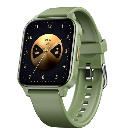 boAt Wave Call 2 Plus Smart Watch w/Bilingual Support (Hindi/English), 1.96”(4.97 cm) HD Display, BT Calling, 100+Sports Modes, Animated Watch Faces, Voice Assistant(Olive Green) - Itsmygadgets