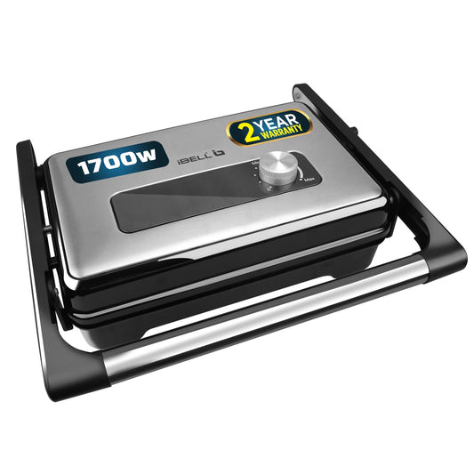 iBELL SM1700G Sandwich Maker with Floating Hinges, 1700Watt, 180 Degree Openable Plates - Itsmygadgets